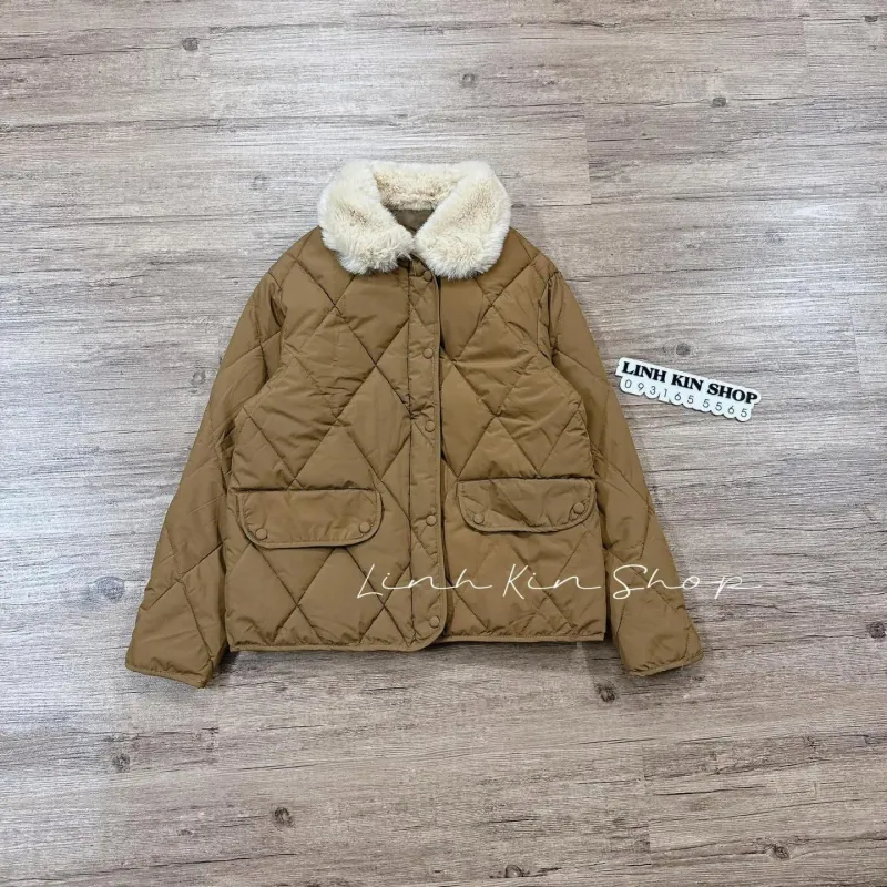 Áo phao trần lông cừu khuy ngoài freesize  780137