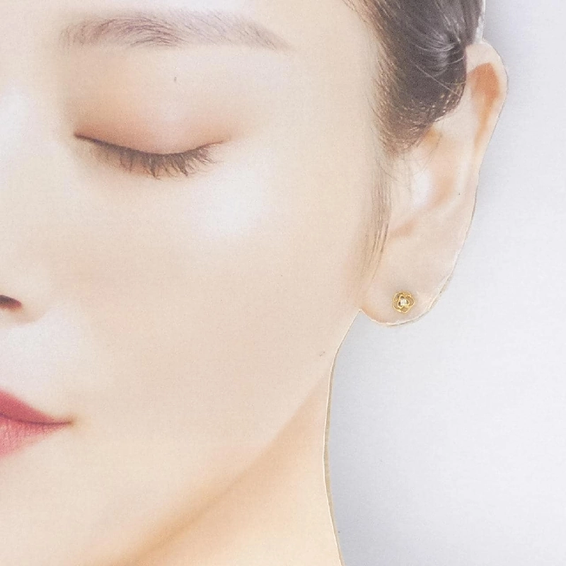 K18YG Hoa Hồng Bông Tai Kim Cương - Hàng hiệu Chính hãng 869696