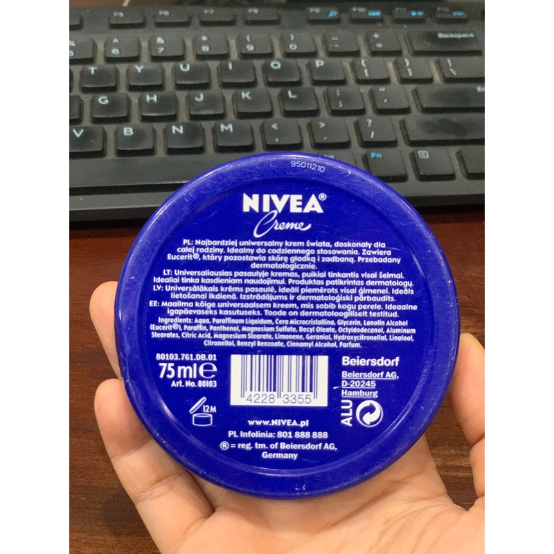 Kem dưỡng ẩm Nivea Creme 75ml hàng chính hãng xách tay Đức 278637