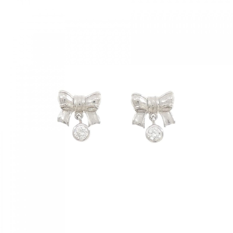 Bông tai kim cương PT900 hình ruy băng 0.22CT - Hàng hiệu chính hãng 867237