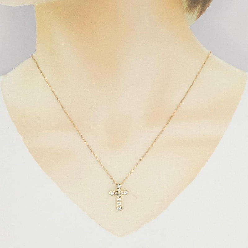 K18YG Dây chuyền kim cương chéo 0.50CT - Hàng hiệu Chính hãng 864476