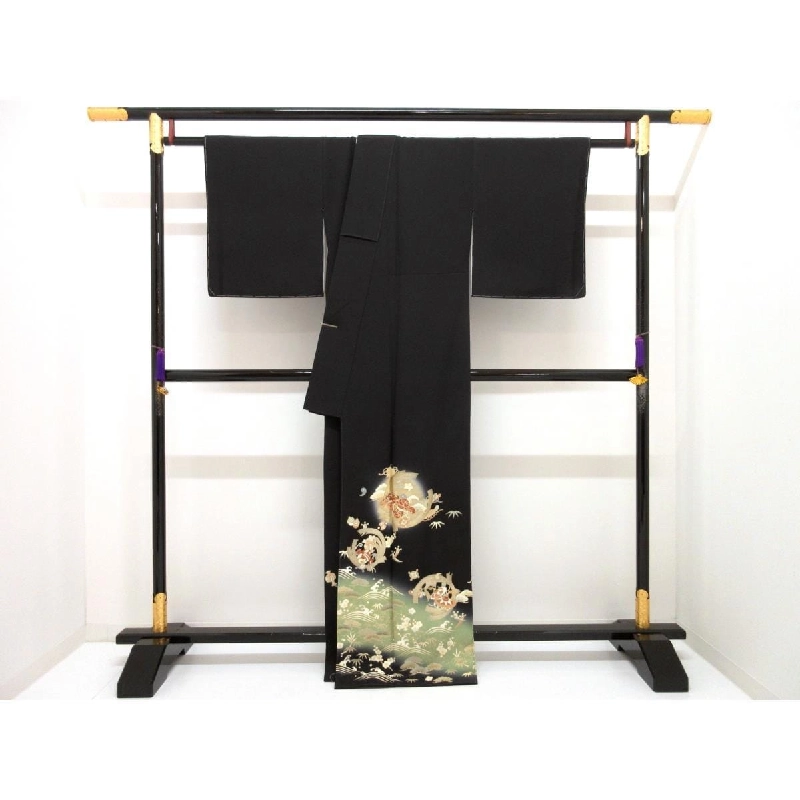 Đầm đen truyền thống với họa tiết vàng - Hàng hiệu Authentic 883196