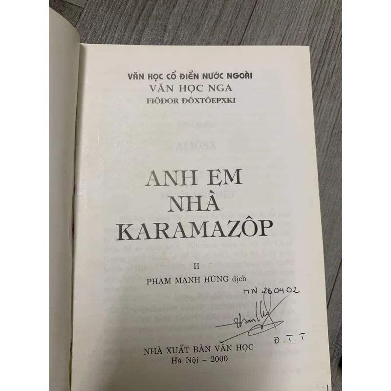 Anh em nhà karamazop. Bộ 2 tập bìa cứng. 2a3 599652
