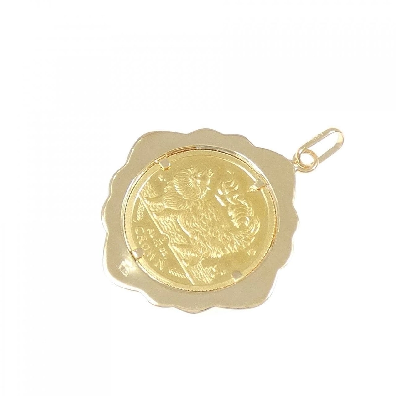 K18YG(枠) Đồng xu Mặt dây chuyền - Hàng hiệu Chính hãng 863079