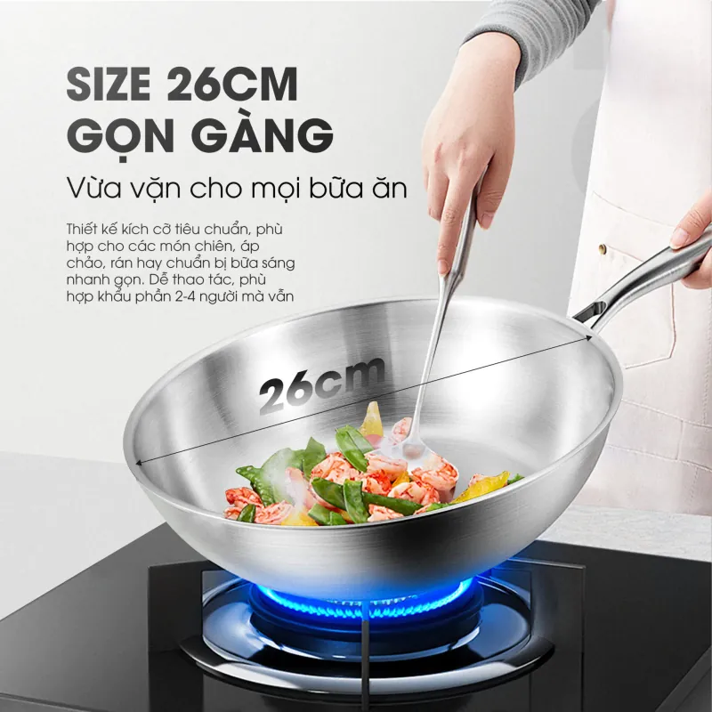 Kalite ECO26 – Chảo rán inox liền khối cao cấp 734556