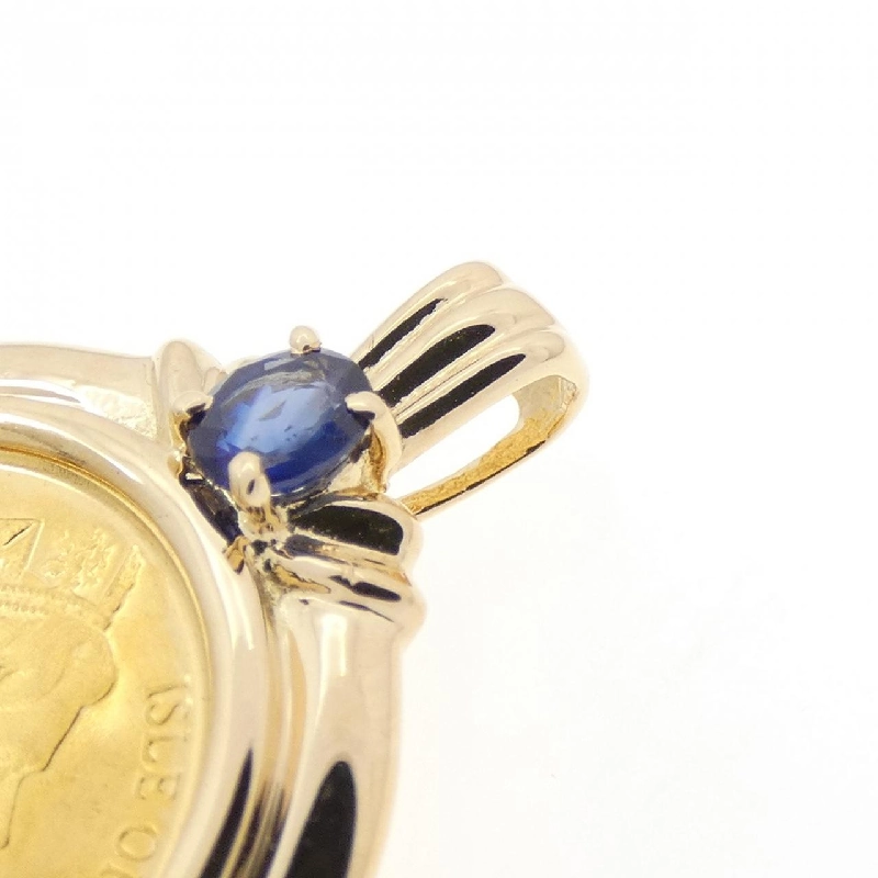 K18YG(枠) Sapphire Coin Pendant - Hàng hiệu Authentic 866697