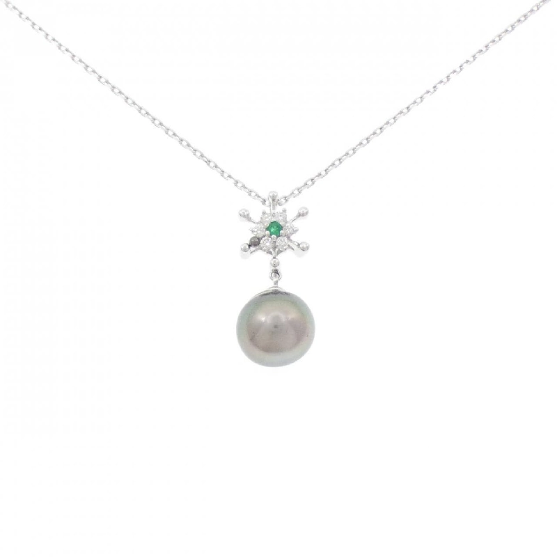 K18WG/750WG Ngọc trai đen dây chuyền 9.4mm - Hàng hiệu Chính hãng 860753