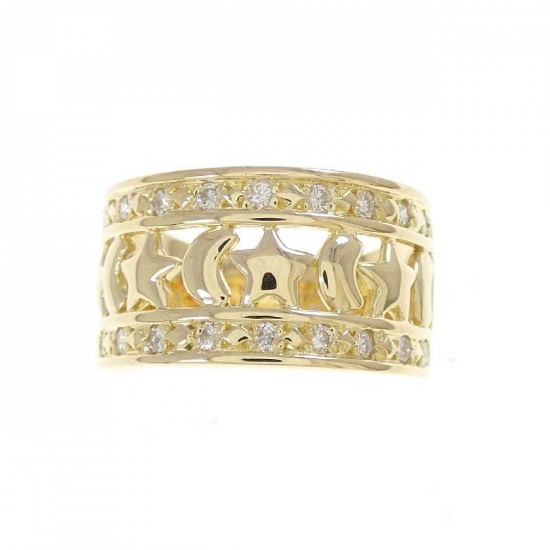 Nhẫn kim cương hình mặt trăng và ngôi sao 750YG - Hàng hiệu Authentic 853313