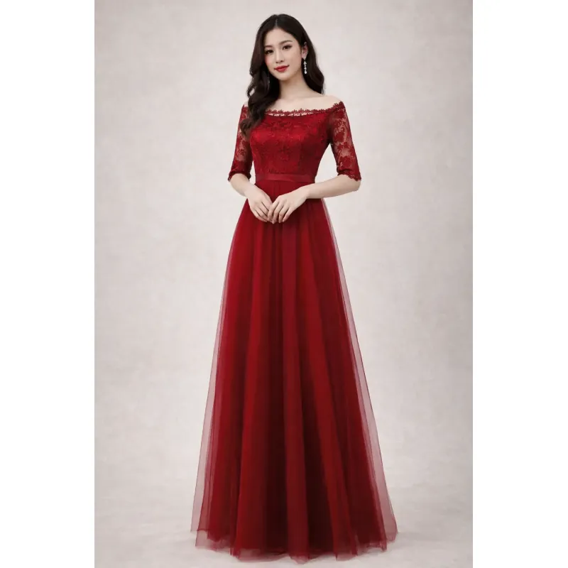 Đầm dạ tiệc có mút ngực, phía trên thắt dây như soiree điều chỉnh kích thước tùy ý 722789