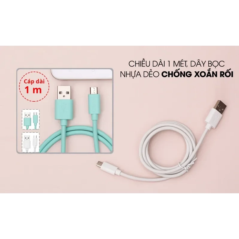 Cáp Micro 1M AVA LTPL-05X xanh (Mới 100%) giá gốc 50K giảm còn 39K 331161