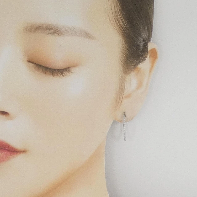 K18WG Bông tai kim cương 0.20CT một bên - Hàng hiệu Authentic 864952