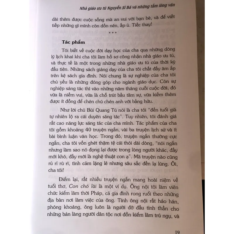 Nhà giáo ưu tú Nguyễn Sĩ Bá và những tấm lòng văn  712071