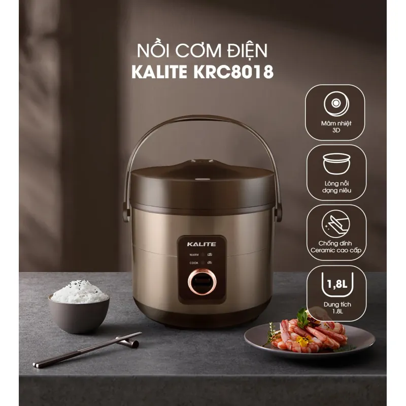 Nồi Cơm Điện Kalite KRC8018 – Công Nghệ 3D, Cơm Ngon Như Nấu Niêu! 728636