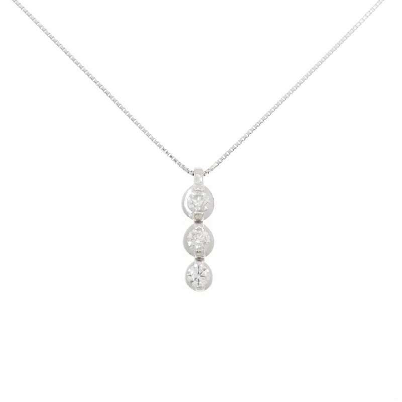 K18WG Dây chuyền kim cương ba viên 0.50CT - Hàng hiệu Chính hãng 860240