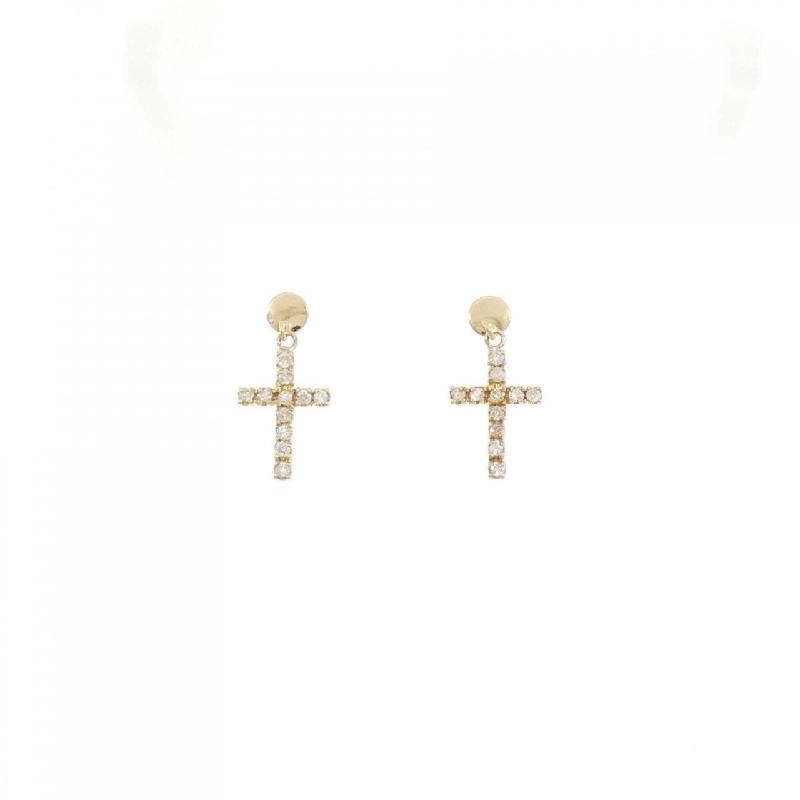 K18YG Bông tai kim cương chéo 0.12CT - Hàng hiệu Chính hãng 867865