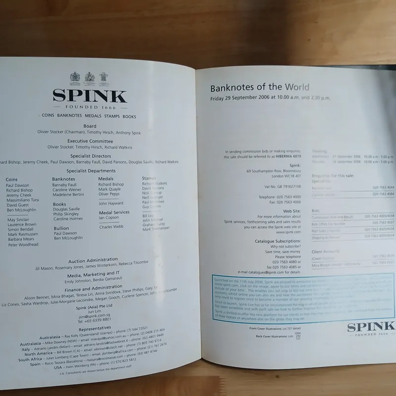 World Banknotes - Spink September 2006 590051