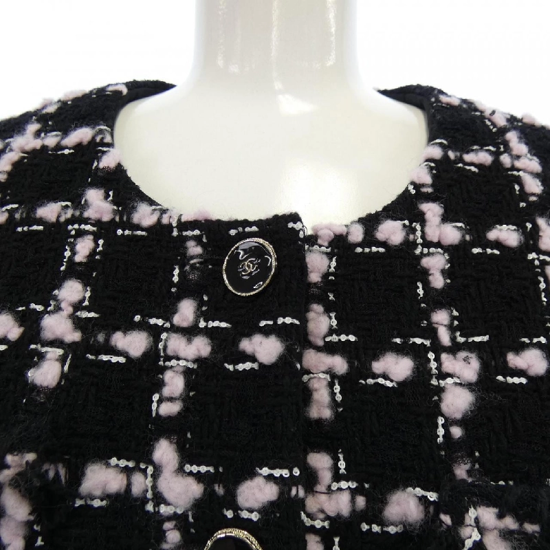 CHANEL LOOK12 P80405V72615 25B Áo khoác không cổ - Hàng hiệu Authentic 822462