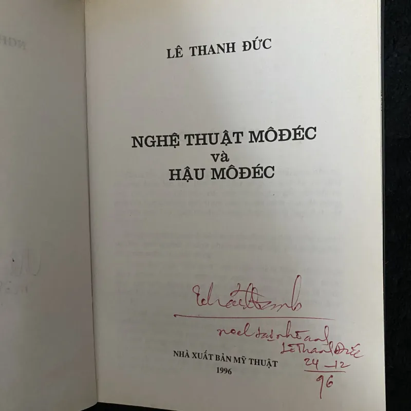 Nghệ thuật Môđéc và Hậu Môđéc - Lê Thanh Đức ( có chữ ký ) 1032180