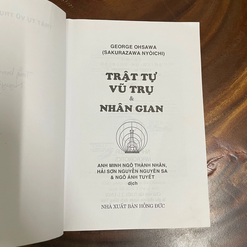 [Có Chữ Ký Ngô Ánh Tuyết] - II Tựa sách: Trật Tự Vũ Trụ & Nhân Gian - George Ohsawa - 2020 443384