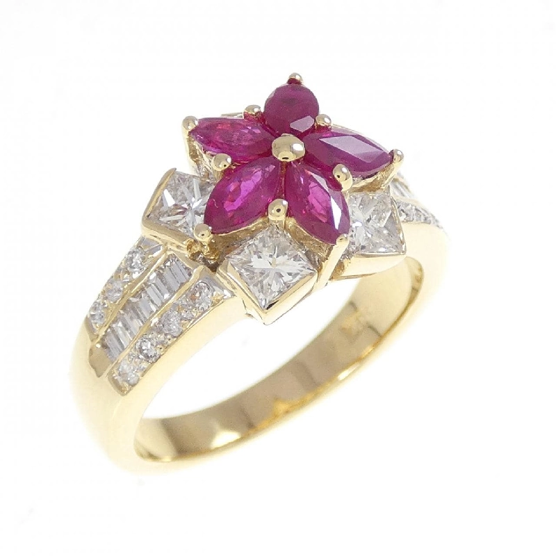 Nhẫn Ruby Hoa K18YG 0.87CT - Hàng hiệu Chính hãng 850804