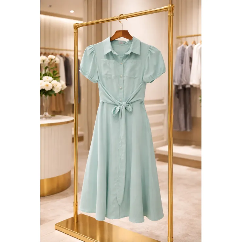 Đầm liền dáng xèo nhẹ màu bạc hà 927082