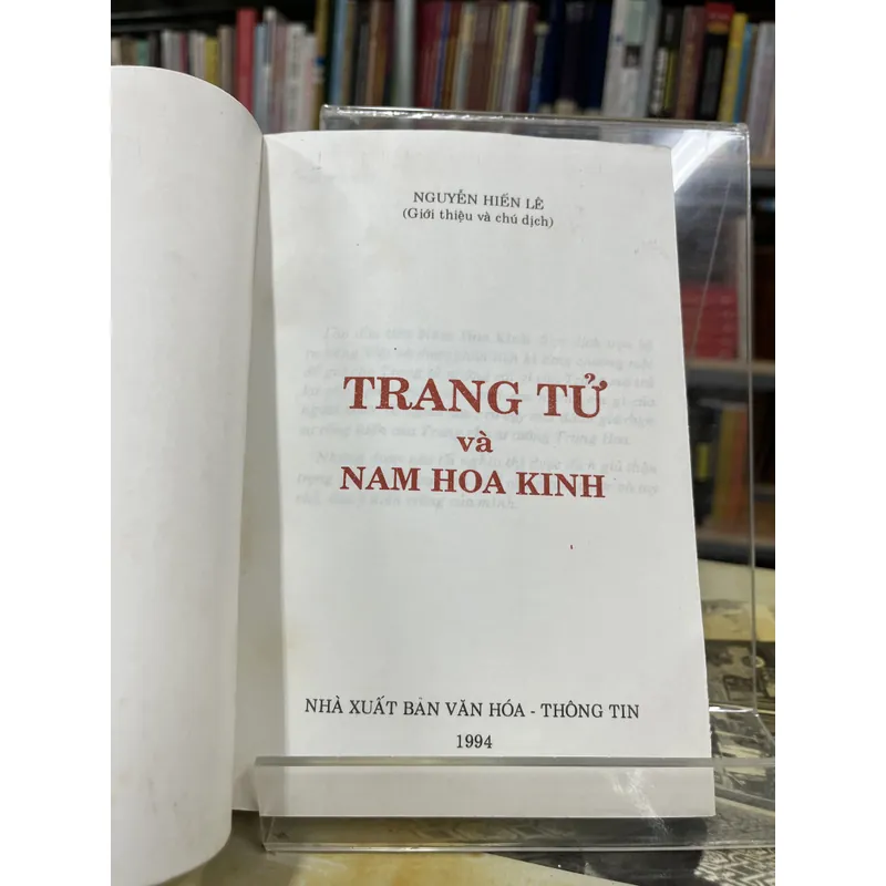 TRANG TỬ NAM HOA KINH - NGUYỄN HIẾN LÊ 720102