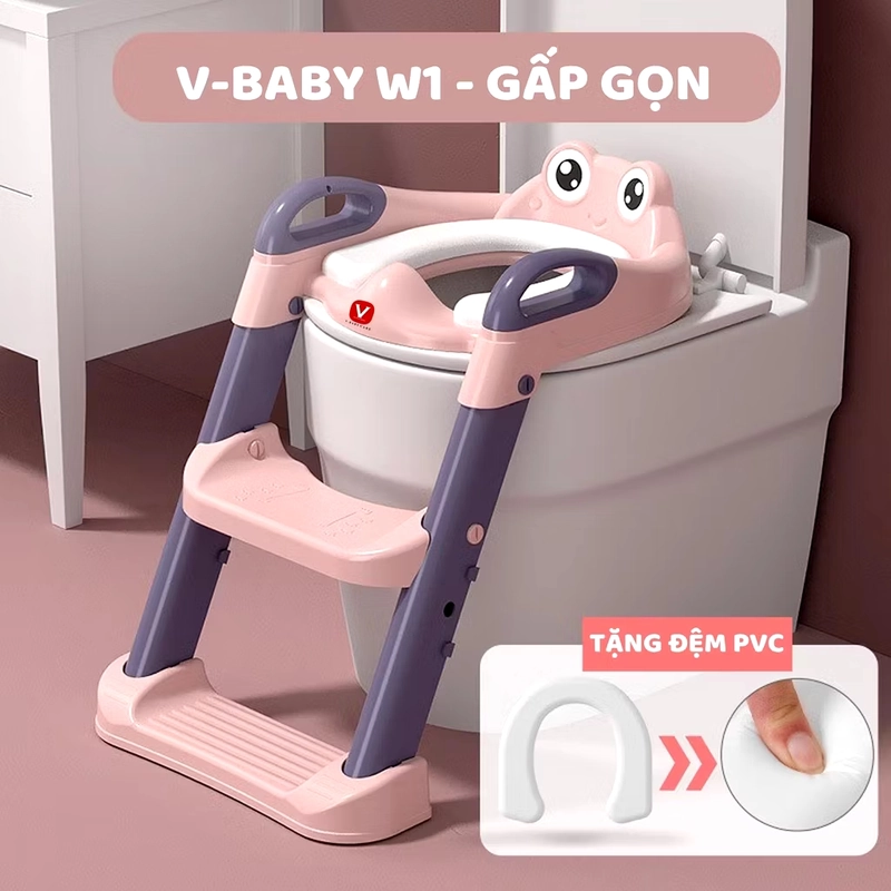 Thang bô vệ sinh V-BABY W1 thu nhỏ bồn cầu cho bé 215119