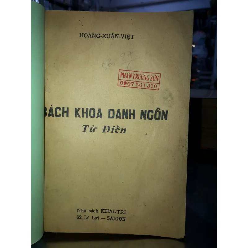 Bách khoa danh ngôn từ điển - Hoàng Xuân Việt 791832