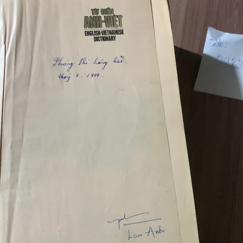 Từ điển Anh Việt, Viện Ngôn Ngữ học, in năm 1998 591538