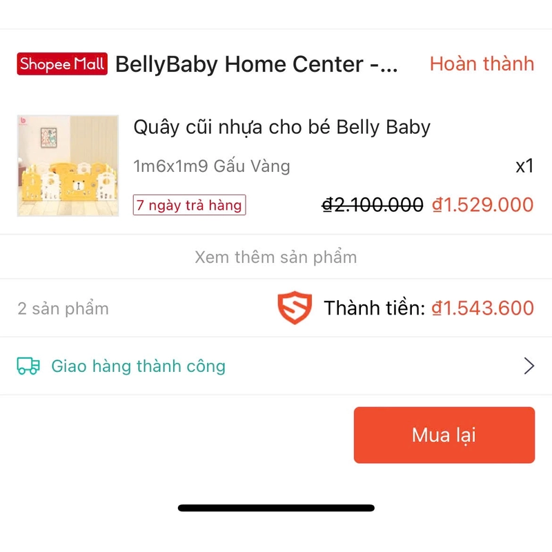 Quây cũi cho bé hiệu Belly Baby Gấu Vàng 1m6x1m9  256744