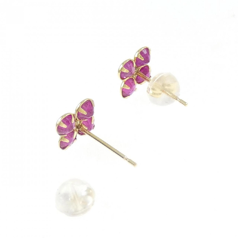 K18YG Bông tai Ruby - Hàng hiệu Chính hãng 876322