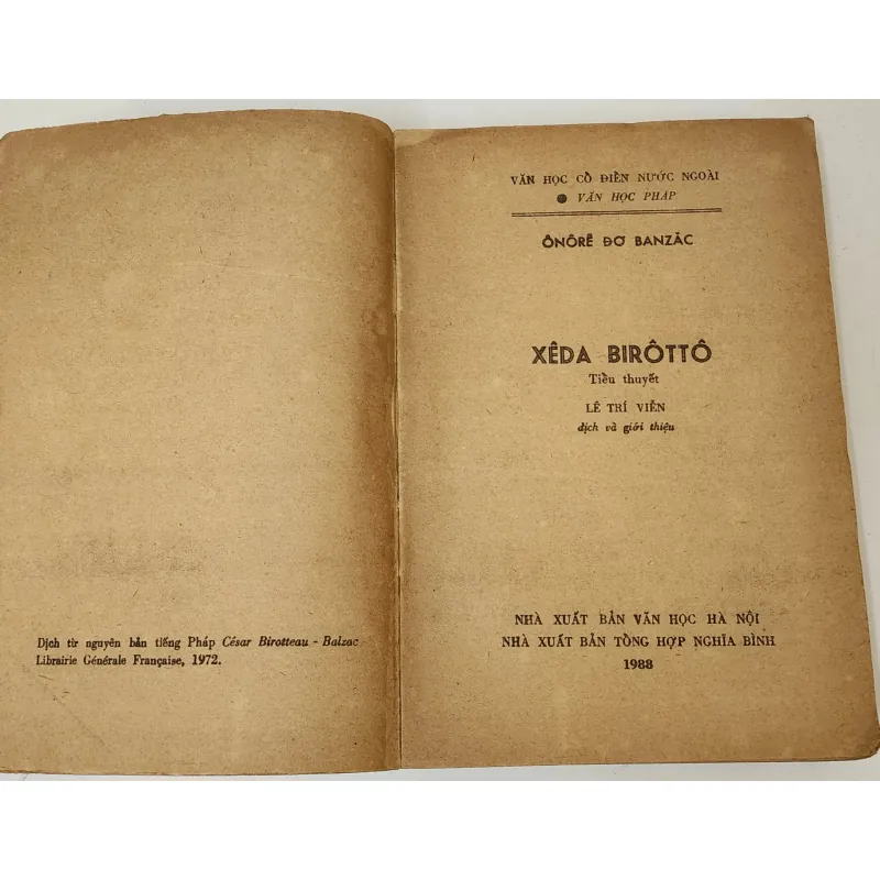 Tác phẩm VH cổ điển của đại văn hào H. De Balzac: CESAR BIROTTEAU 791746
