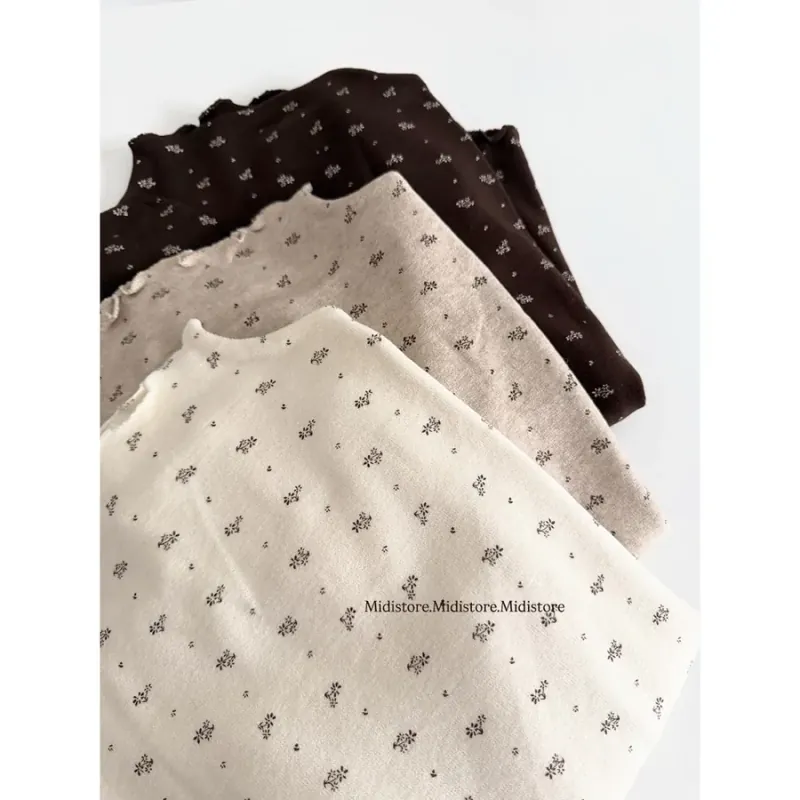 Áo thun dài tay hoa nhí màu nâm đậm freesize dưới 55kg 788830