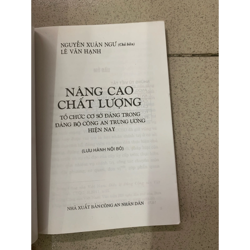 Nâng cao chất lượng tổ chức cơ sở Đảng trong Đảng bộ công an trung ương hiện nay  279535