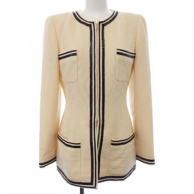 【Mã giảm giá】【Cổ điển】Áo khoác không cổ CHANEL 636523