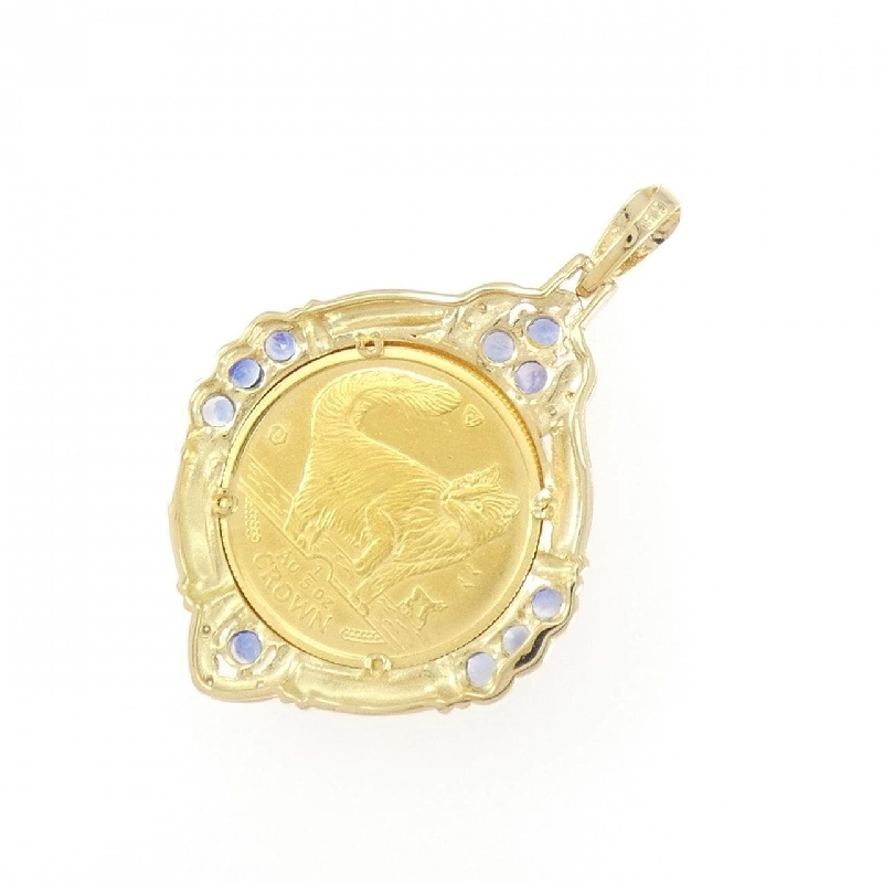 K18YG(枠) Sapphire Coin Pendant - Hàng hiệu Authentic 869234