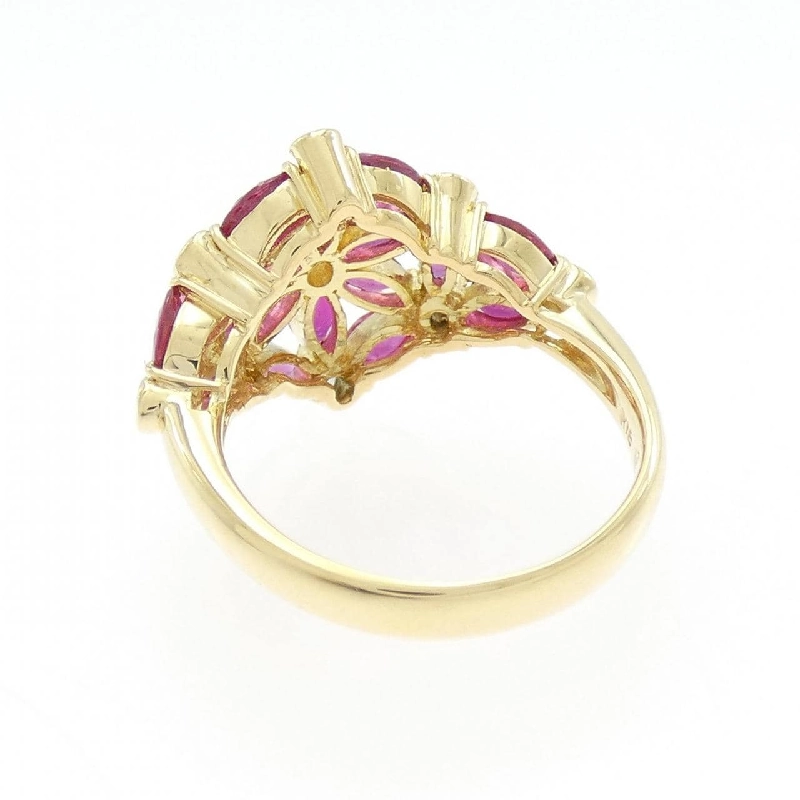 Nhẫn Ruby 2.38CT K18YG Hoa - Hàng hiệu Chính hãng 850779