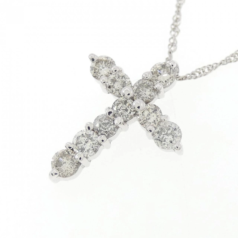 K18WG/750WG Dây chuyền kim cương chéo 0.50CT - Hàng hiệu Chính hãng 861320