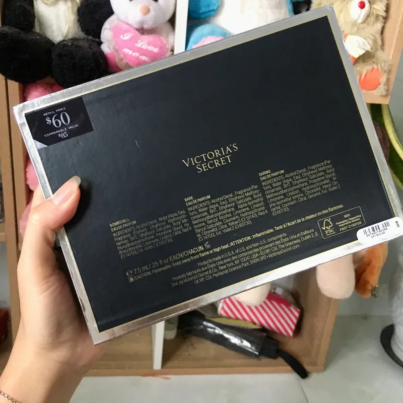 Set nước hoa nữ Victoria's Secret 3 mùi hương + vỏ đựng chai xịt chính hãng mới 100% 704368
