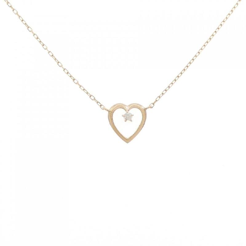 K18YG Dây chuyền kim cương hình trái tim - Hàng hiệu Chính hãng 865600