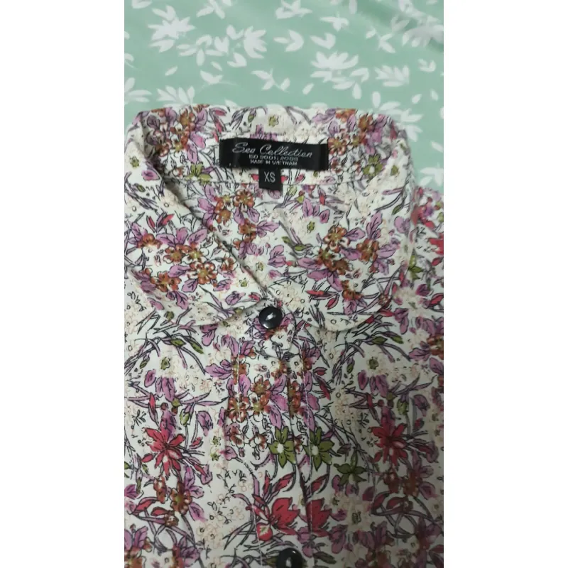 Áo sơ mi hoa không tay 1001606