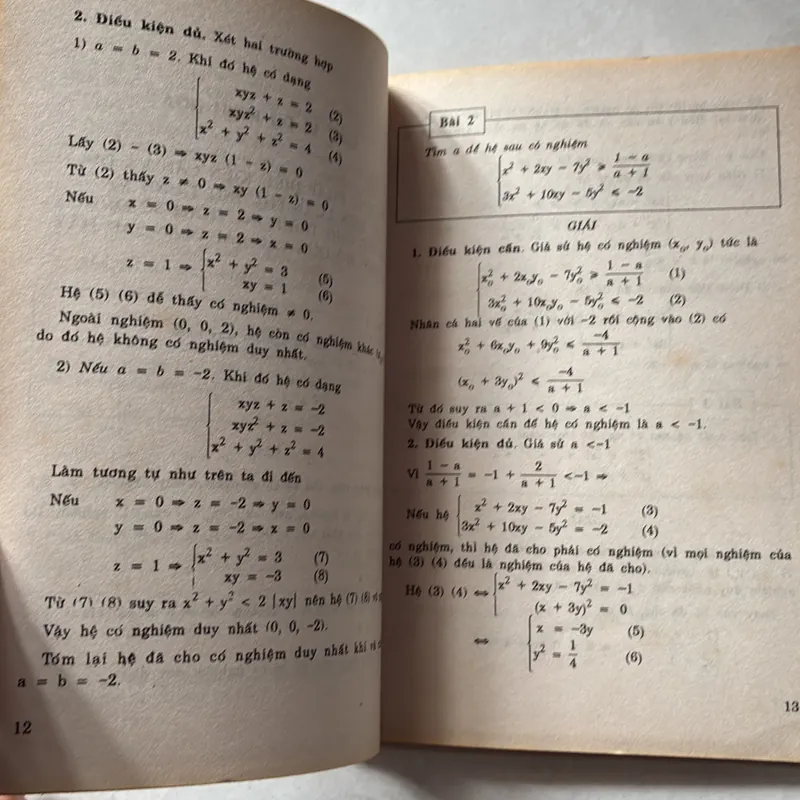 Điều kiện cần và đủ để biện luận phương trình và bất phương trình chứa tham số  739153
