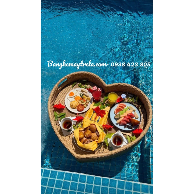 Khay mây nhựa hồ bơi 473244