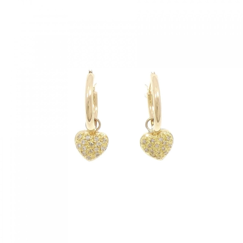 K18YG 2WAY Bông tai hình trái tim kim cương 0.20CT - Hàng hiệu Chính hãng 867248