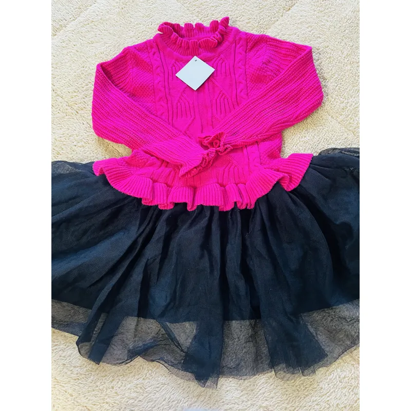 Áo len liền váy bé gái 709002