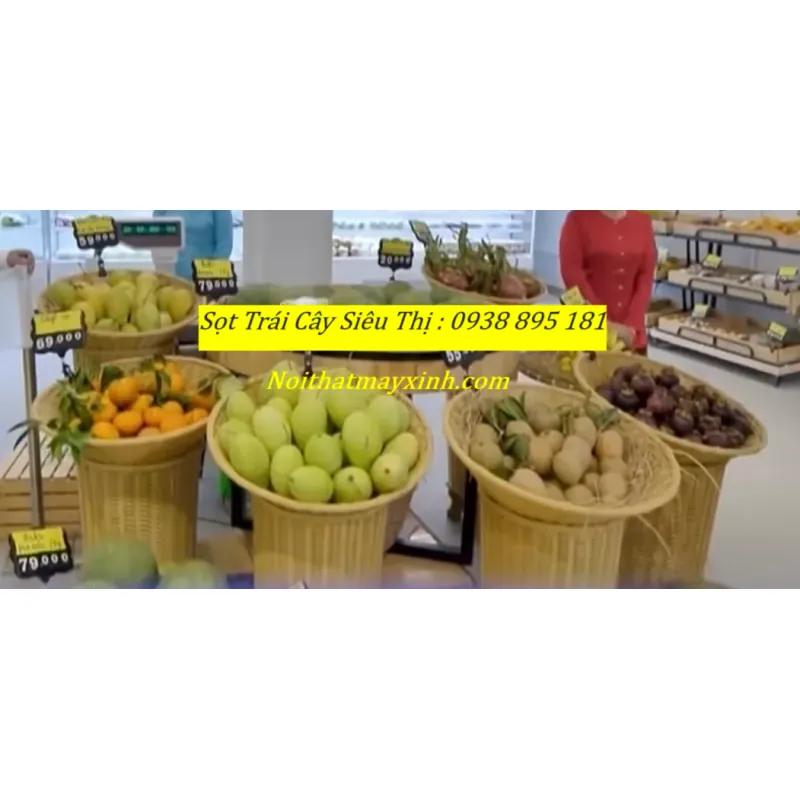 Giỏ mây trưng bày trái cây siêu thị cao 60 674842