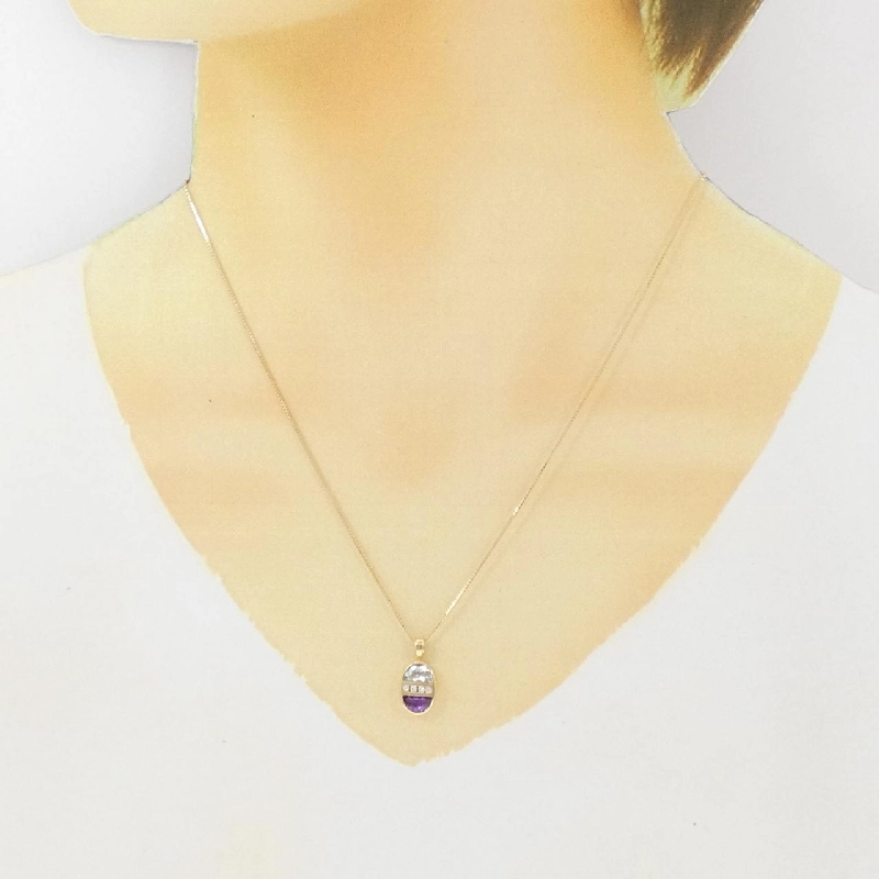 K18YG Đá màu Dây chuyền - Hàng hiệu Chính hãng 861407