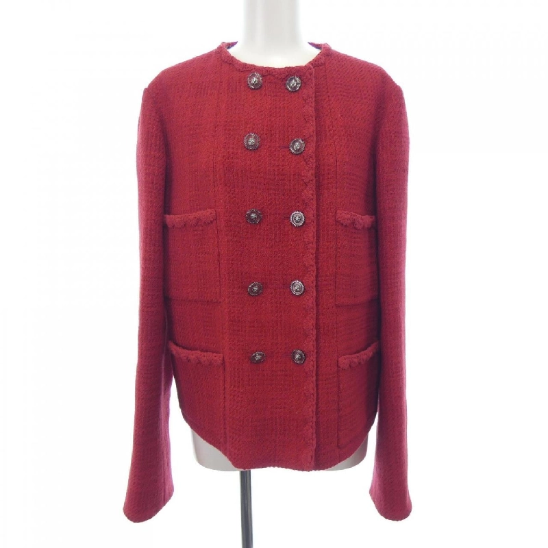 【Đối tượng phiếu giảm giá】Áo khoác không cổ CHANEL 641132