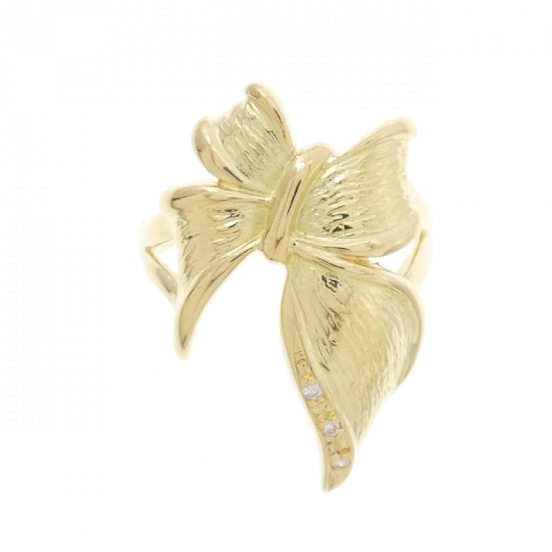 Nhẫn kim cương K18YG hình ruy băng 0.02CT - Hàng hiệu chính hãng 848475