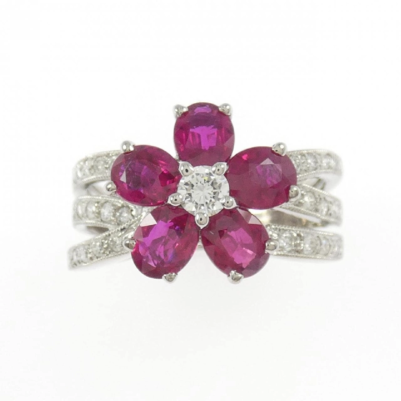 Nhẫn Ruby K18WG Hoa 2.05CT 666577